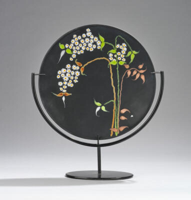 A decorative object in a Japanese style with cherry blossom decor, probably Murano, second half of the 20th century - Jugendstil e arte applicata del 20 secolo