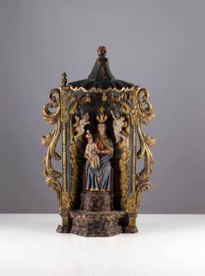 Eck-Hausaltar mit Madonna und Christuskind, Alpenländisch, 19. Jahrhundert - Kunst & Antiquitäten