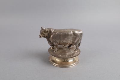 Viktorianische Miniatur eines Stiers, - Silver