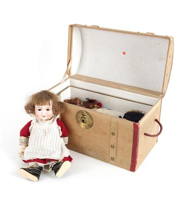 Puppe mit Koffer, - Giocattoli