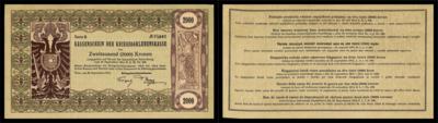 Kassenschein der Kriegsdarlehskasse über 2000 Kronen 1914 - Coins and medals