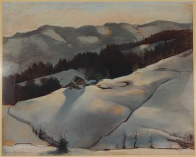 Künstler um 1940 Winterlandschaft, - Um?ní a starožitnosti