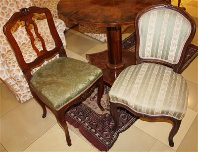 Drei variierende Sessel 19 JH, - Kunst, Antiquitäten und Möbel