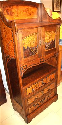 Jugendstil Pfeilerschrank Anfang 20. JH., - Antiques and art