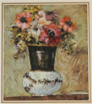 Italienischer Künstler 2. Hälfte 20. Jh. Blumen in Vase, - Kunst, Antiquitäten und Möbel