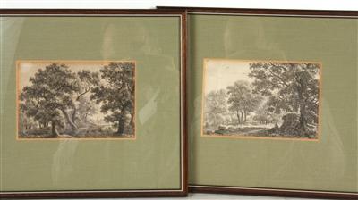 Künstler 19. Jh. Landschaft mit knorrigen Bäumen, - Antiques and art