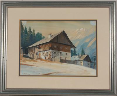 Künstler Mitte 20. Jh. Bergbauernhaus, - Kunst, Antiquitäten und Möbel