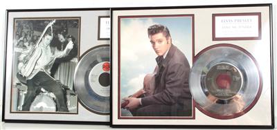 2 Platin-Schallplatten Elvis Presley Don't be cruel und Love me tender, - Elvis Presley Memorabilien (Schallplatten, Literatur und Sammlerstücke)