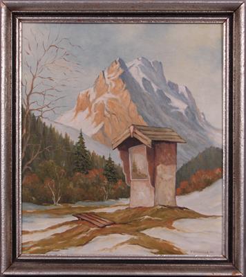 Künstler 1. Hälfte 20. Jh. Bildstock im Wettersteingebirge, - Antiques and art