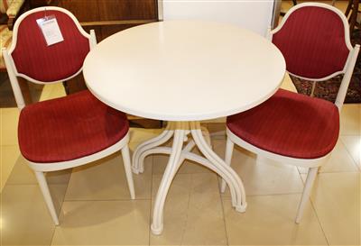 Runder Tisch mit 2 Sessel, - Kunst, Antiquitäten und Möbel