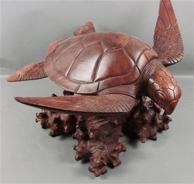Schildkröte auf Korallenstock - Umění a starožitnosti