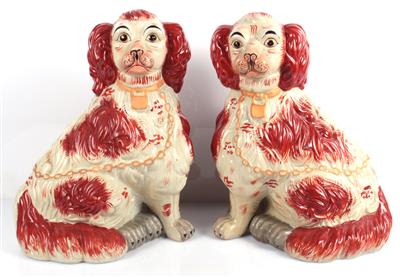 Paar sitzende Hunde - Umění a starožitnosti