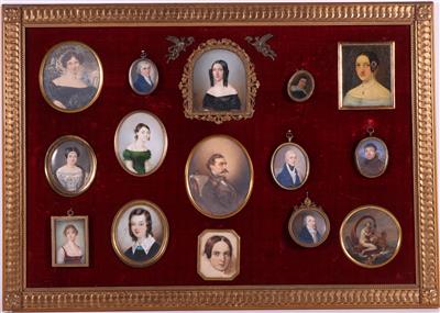 15 Portrait Miniaturen - Vánoční aukce - Umění a starožitnosti
