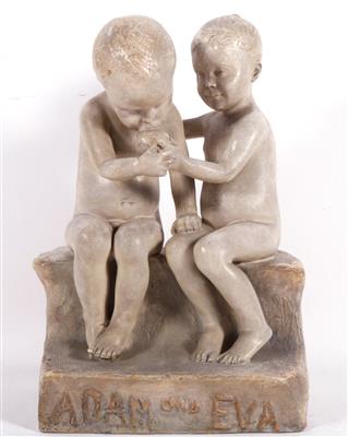 Paar Kinder mit Apfel - Christmas auction - Art and Antiques