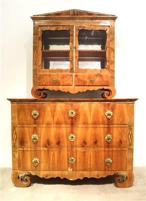 1 Biedermeier Aufsatzkommode um 1835/40, - Kunst, Antiquitäten und Möbel