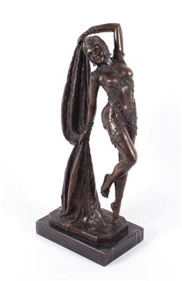 Tänzerin mit Tuch Bronze patiniert, - Kunst, Antiquitäten und Möbel