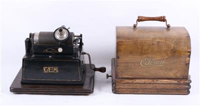 Phonograph Edison Gem Model B? Reproducer "New Modell" (unkomplett), - Historic entertainment technology and vinyls