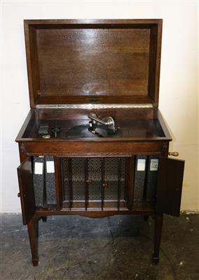 Stand-Salongrammophon Columbia Viva-tonal Grafonola, - Historic entertainment technology and vinyls