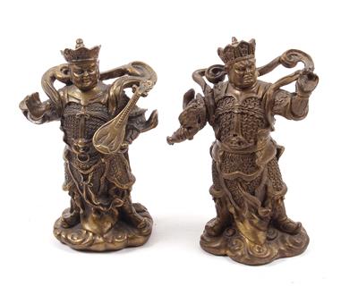 2 Orientalische Gottheiten in Rüstungen - Kunst, Antiquitäten und Möbel