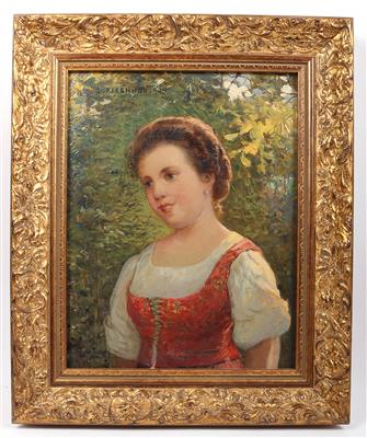 Künstler um 1900 Mädchenportrait, - Antiques and art