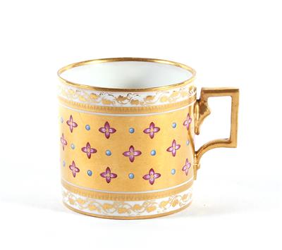 Dekortasse mit Untertasse, Kaiserliche Porzellanmanufaktur Wien, um 1797 - Antiques and art