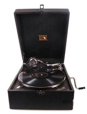 1 Koffergrammophon His Master's Voice - Historic entertainment technology and vinyls