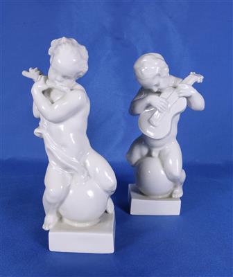 Putto mit Flöte und Putte mit Gitarre - Arte e antiquariato