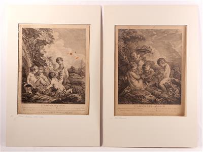 Pierre Aveline 1697-1760 und Et. Fessard - Alte Grafiken und Bilder