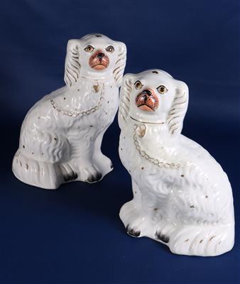 Paar Staffordshire Spaniels - Antiques and art