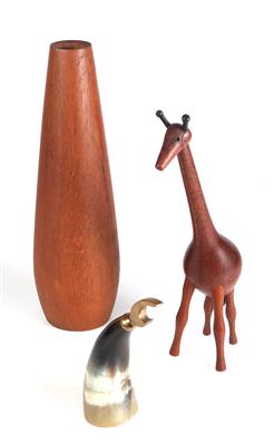 1 Tierfigur "Giraffe", 1 Vase, 1 Flaschenöffner - Arte e antiquariato