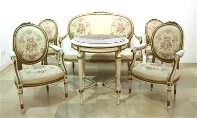 Salonsitzgruppe im französichen Louis XVI-Stil - Kunst, Antiquitäten, Möbel und Technik