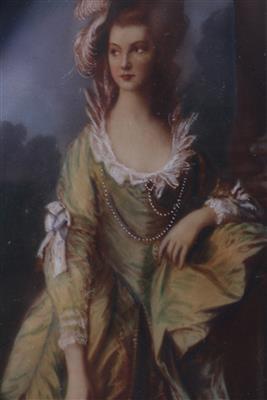Portraitminiatur einer Dame der Gesellschaft im Stile Ludwig des XV - Kunst, Antiquitäten, Möbel und Technik