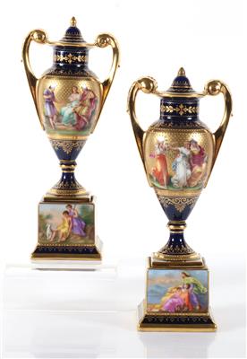Paar Deckelvasen - Antiques and art