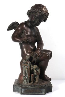 Skulptur "Amor spielt mit einem Liebespaar" - Antiques and art