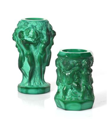 2 Kleine Vasen aus Malachitglas - Kunst, Antiquitäten, Möbel und Technik