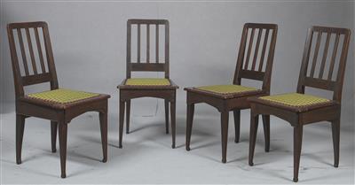 Satz von vier Stühlen Mod. (79)5, Entwurf Richard Riemerschmid (1868-1957) - Sitzmöbel aus 3 Jahrhunderten