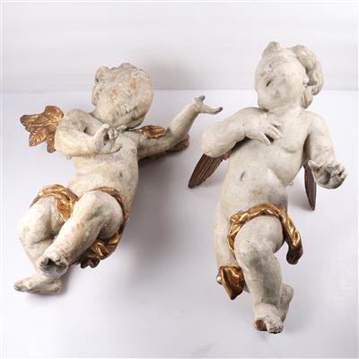 2 barocke Engel in bewegter Haltung - Arte e antiquariato