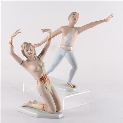 2 Porzellanfiguren "Baletttänzer" - Umění a starožitnosti