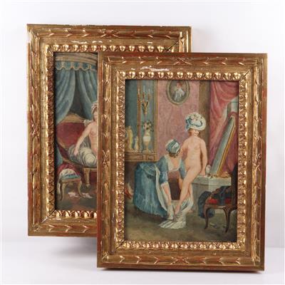 Künstler spätes 19. Jh, 2 Szenen im Boudoir - Antiques and art