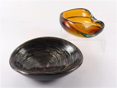 2 versch. ovale Glasschalen - Kunst, Antiquitäten, Möbel und Technik