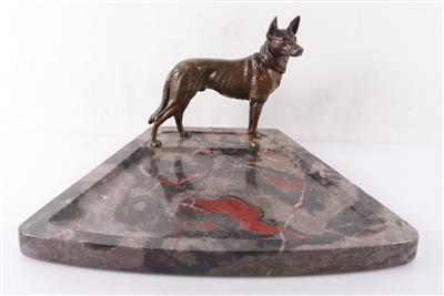 Große Visitenkartenschalle mit Schäferhund - Arte e antiquariato