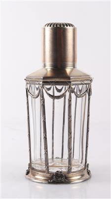 (Likor-) Flasche mit Glasstöpsel und Schraubverschluss - Silver, Art, Antiques, Furniture
