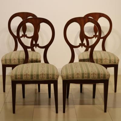 4 Biedermeier Sessel - Kunst, Antiquitäten, Möbel und Technik