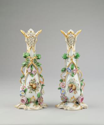 Paar Vasen, Kaiserl. Manufaktur, Wien 1843, - Umění, starožitnosti, nábytek a technika