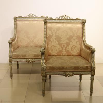 Paar Dekorative Fauteuils im franz. Louis XVI Stil - Umění, starožitnosti, nábytek a technika