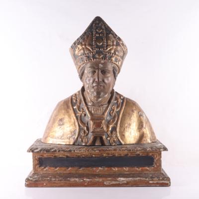 Bischofsbüste, wohl Spanien 17. Jh. - Kunst, Antiquitäten, Möbel und Technik