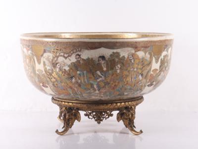 Große Satsuma Keramikschale mit Bronzesockel - Kunst, Antiquitäten, Möbel und Technik