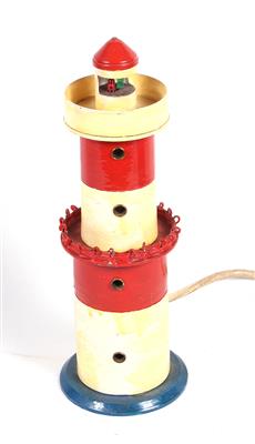 Leuchtturm mit Trafo. Reduzierte Konstruktion in Form eines Leuchtturms mit Trafo, - Design