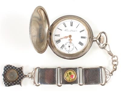 Niello Taschenuhr und Chatelaine - Schmuck