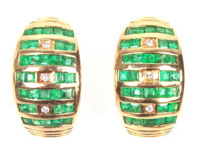 Smaragd Brillant Ohrringe - Jewellery